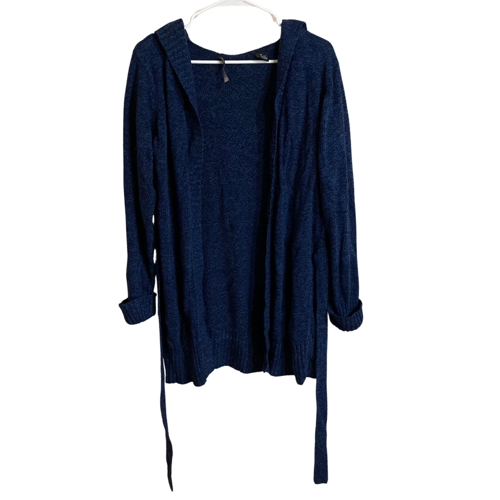Tomfoolery Size Medium Navy Hooded Cardigan Sweater